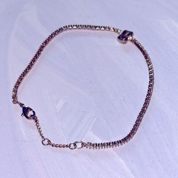 Anthropologie Pave Monogram Bracelet “g” with Gold with Crystals - Picture 4 of 5